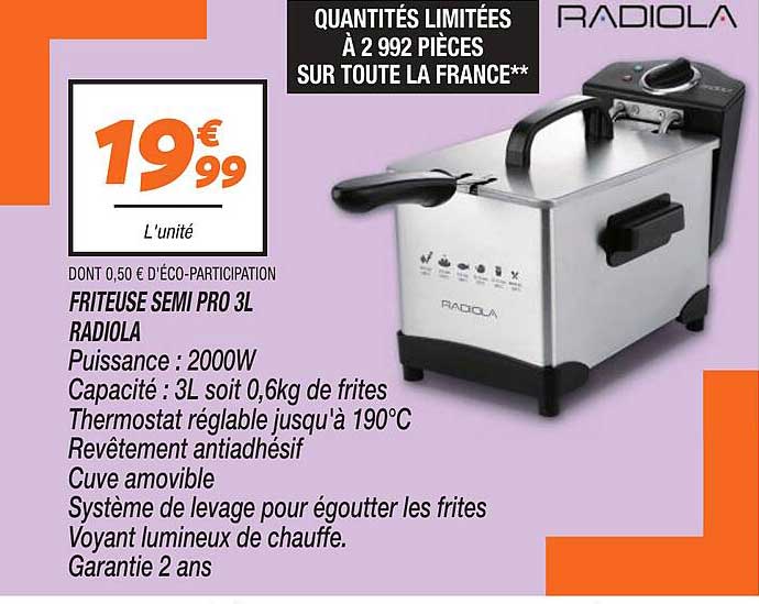 friteuse semi pro 3 l radiola