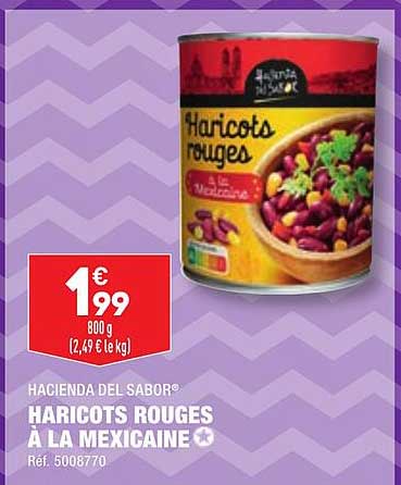haricots rouges à la mexicaine hacienda del sabor