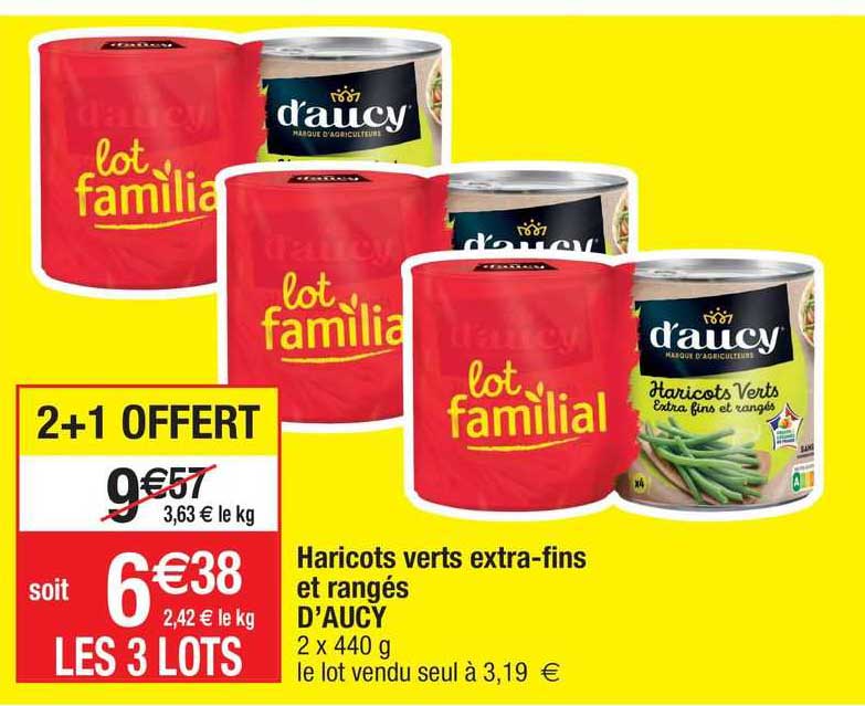 haricots verts extra-fins et rangés d'aucy