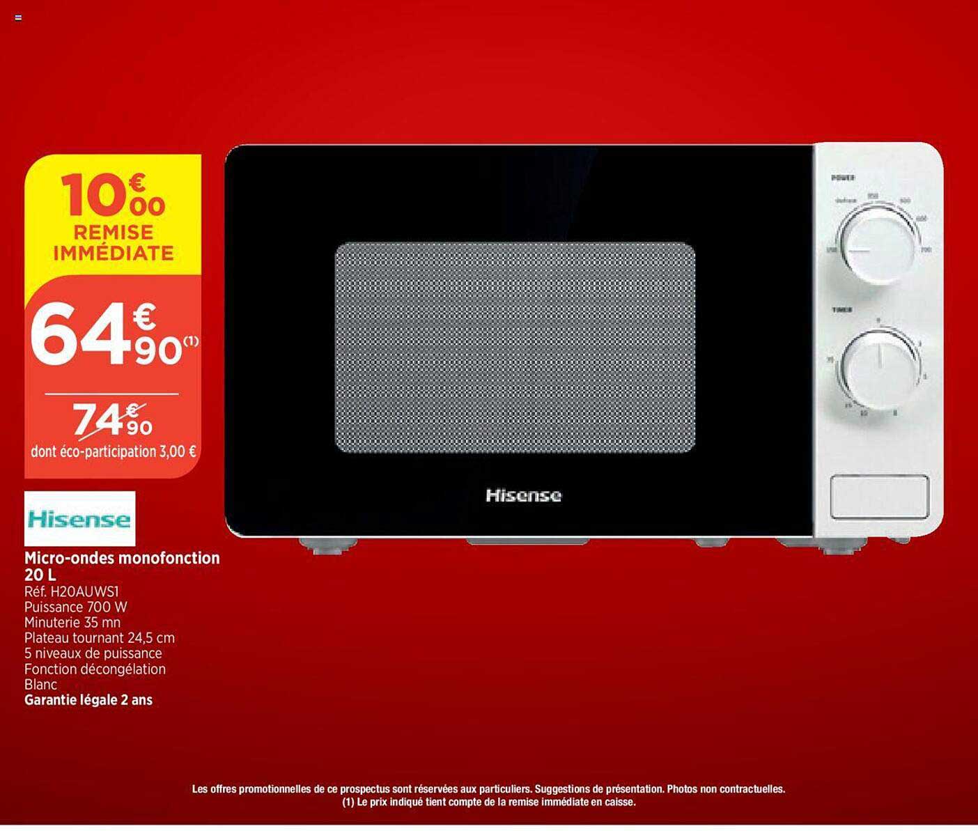 hisense micro-ondes monofonction 20 l