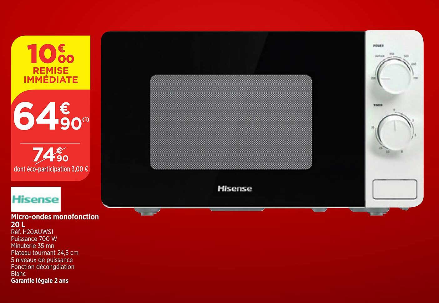 hisense micro-ondes monofonction 20 l