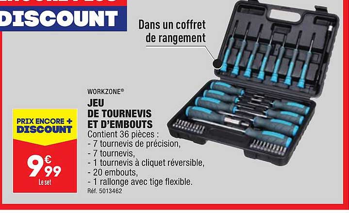 jeu de tournevis et d'embouts workzone