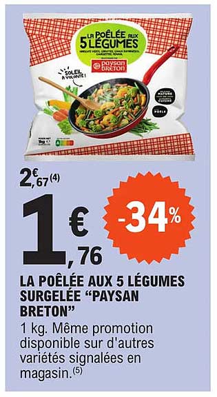 la poêlée aux 5 légumes surgelée "paysan breton"