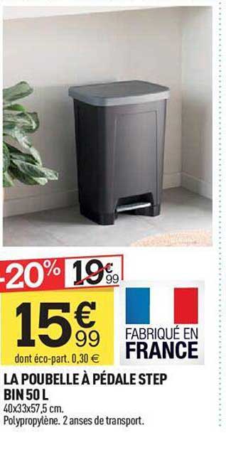 la poubelle à pédale step bin 50 l