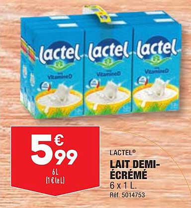 lait demi-écrémé lactel