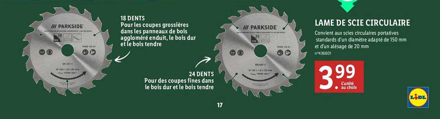 Lame De Scie Circulaire Parkside