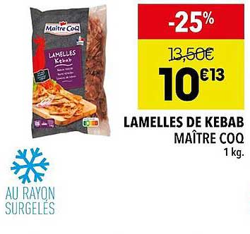lamelles de kebab maître coq