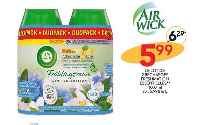 le lot de 2 recharges freshmatic essentielles