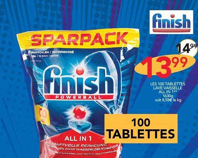 les 100 tablettes lave vaisselle all in 1 finish