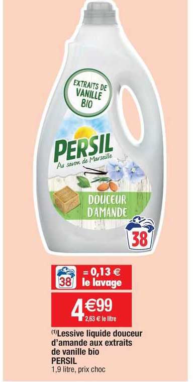 lessive liquide douceur d'amande aux extraits de vanille bio persil