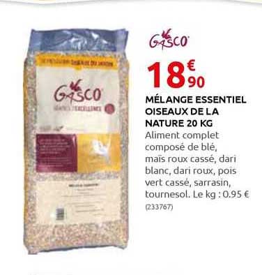 mélange essentiel oiseaux de la nature 20 kg gasco