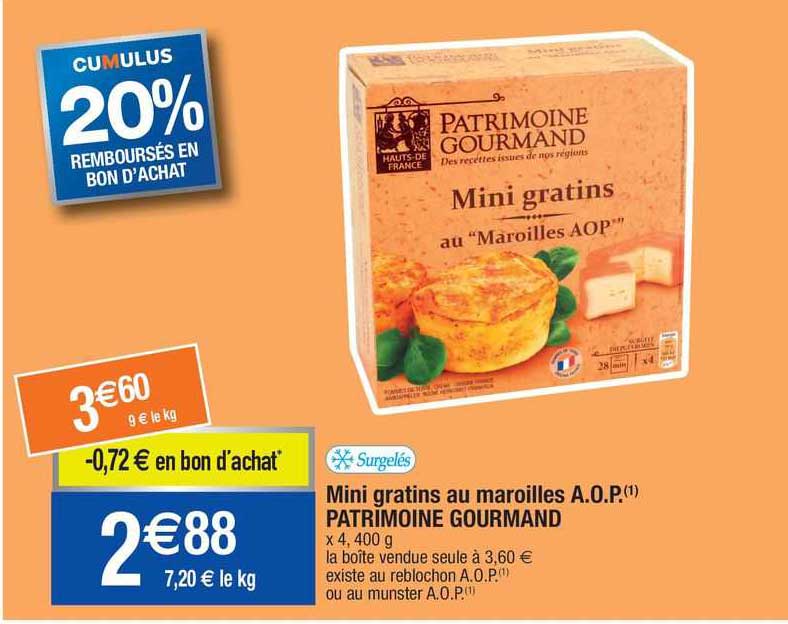 mini gratins au maroilles a.o.p. patrimoine gourmand