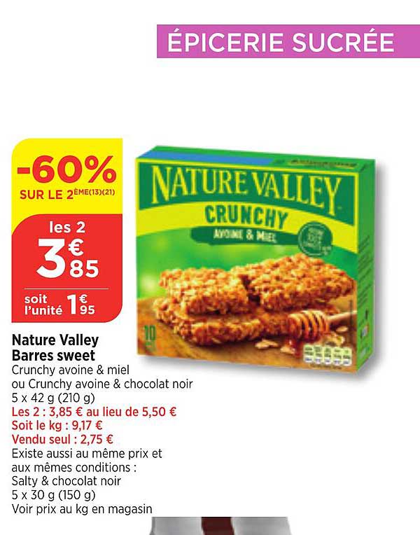 nature valley barres sweet