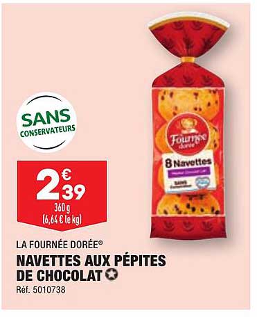 navettes aux pépites de chocolat la fournée dorée