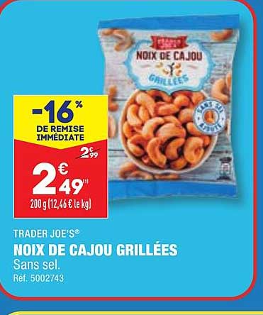 noix de cajou grillées trader joe's