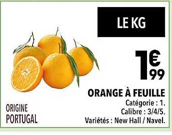 orange à feuille new hall / navel