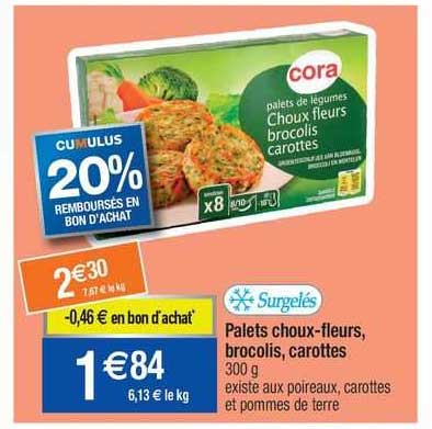 palets choux-fleurs, brocolis, carottes