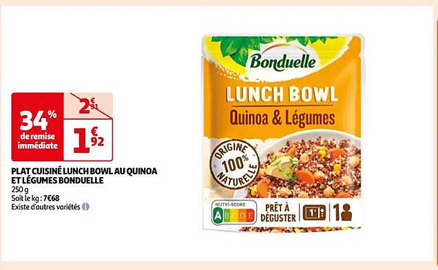 Plat Cuisiné Lunch Bowl Au Quinoa Et Légumes Bonduelle