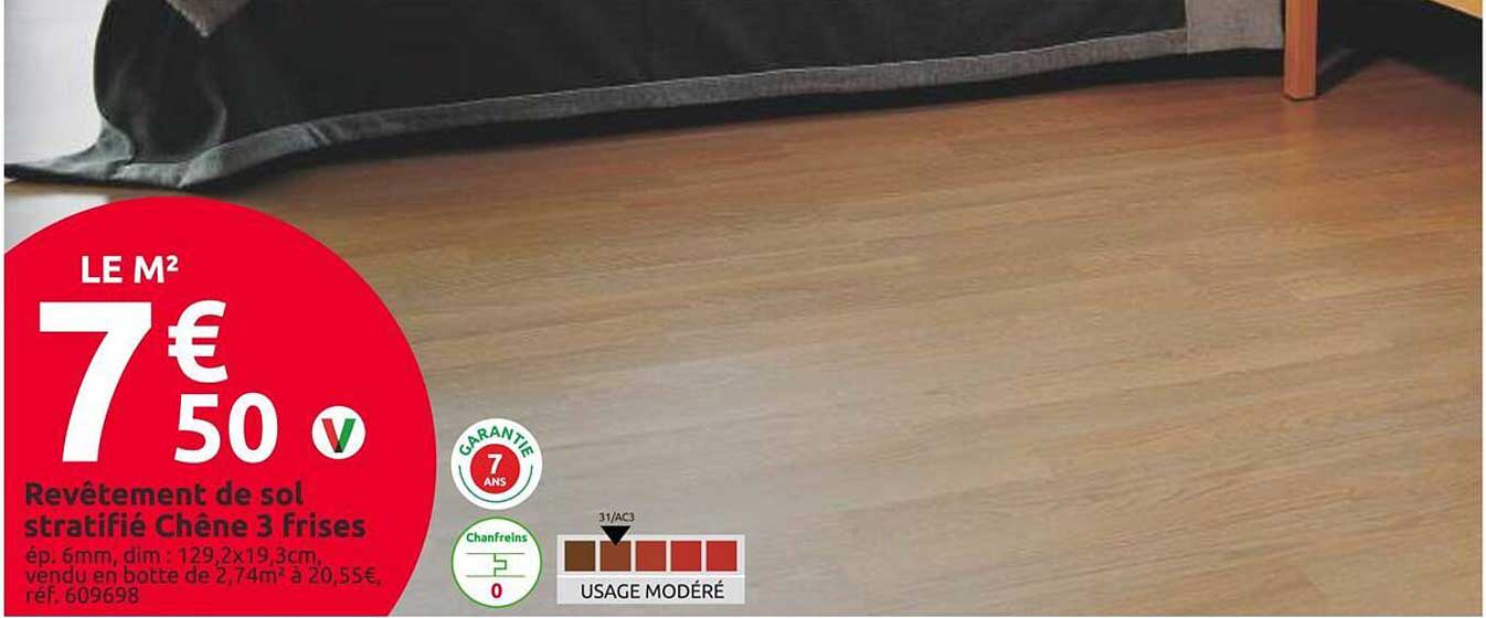 Revêtement De Sol Stratifié Chêne 3 Frises