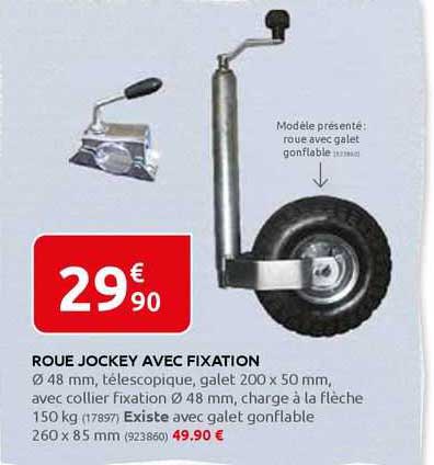 roue jockey avec fixation