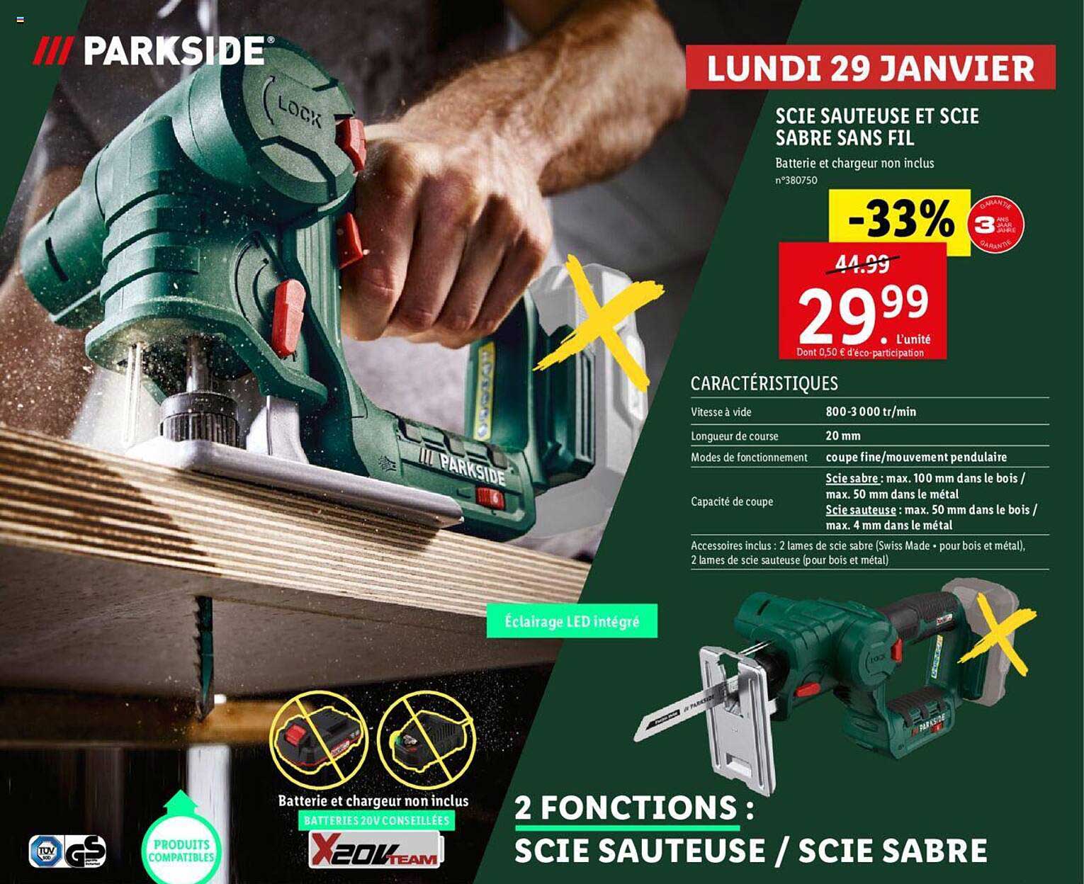 scie sauteuse et scie sabre sans fil parkside