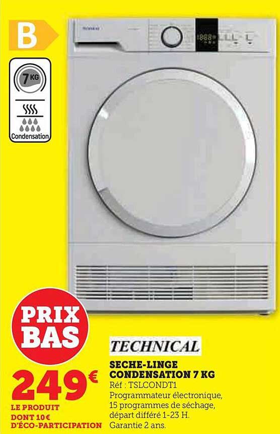 Sèche-linge Condensation 7 Kg Technical