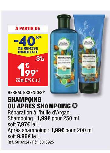 shampoing ou après shampoing herbal essences