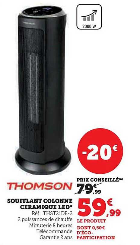 Soufflant Colonne Céramique Led Thomson