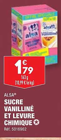 sucre vanilliné et levure chimique alsa