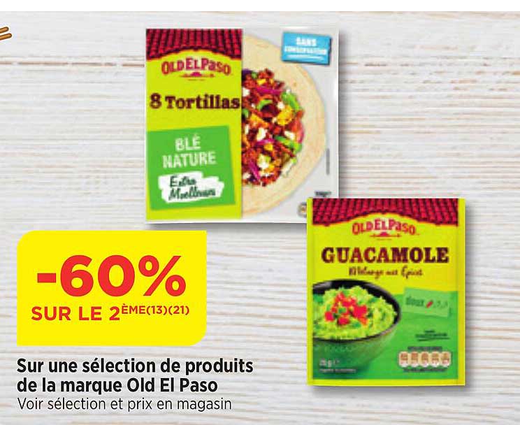sur une selection de produits de la marque old el paso