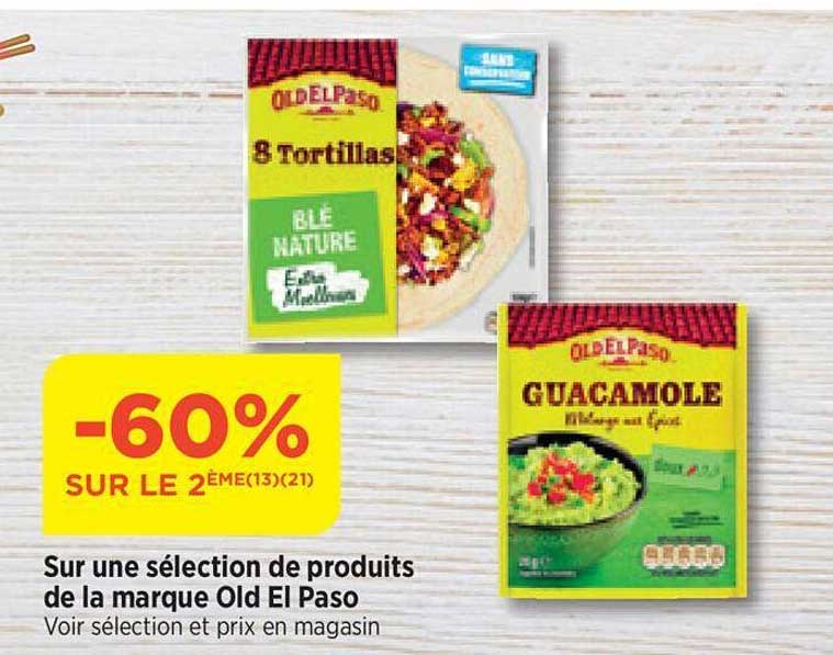 sur une selection de produits de la marque old el paso