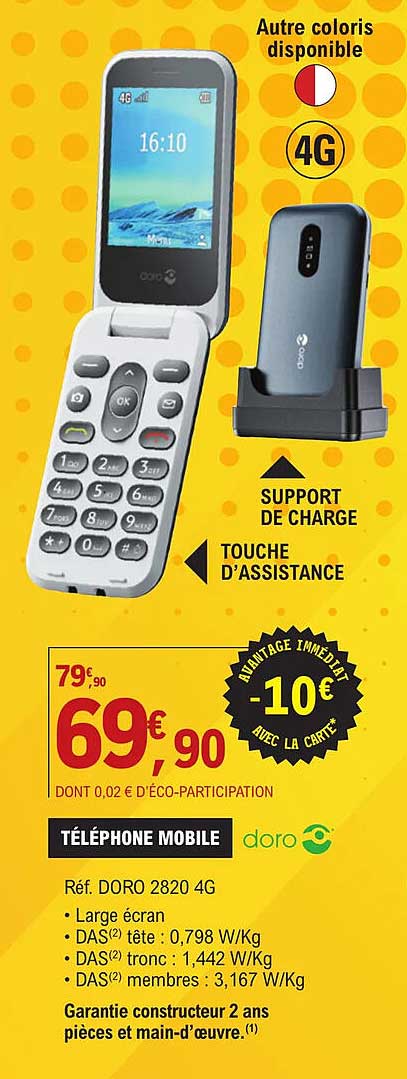 téléphone mobile doro 2820 4g