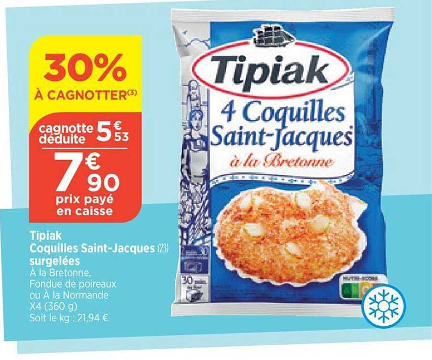 tipiak coquilles saint-jacques surgelees