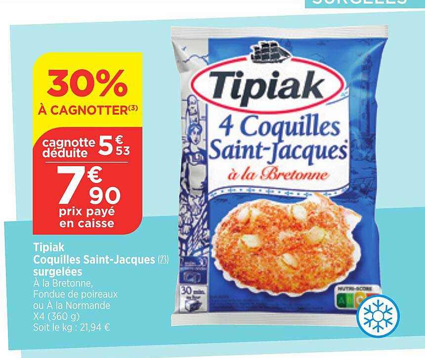 tipiak coquilles saint-jacques surgelees