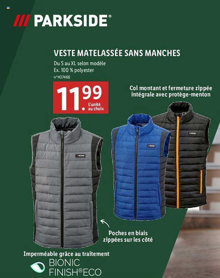 veste matelassée sans manches parkside