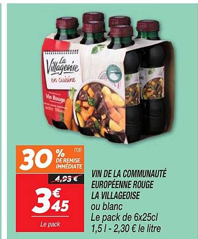 vin de la communauté euripéenne rouge la villageoise