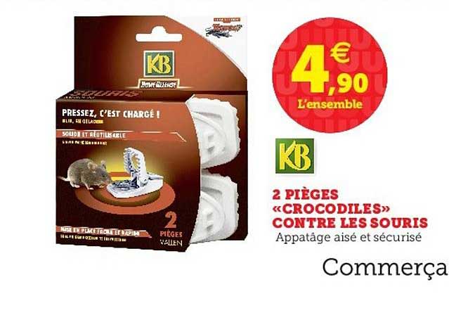 2 pièges crocodiles contre les souris kb