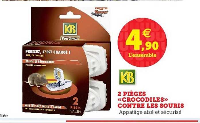 2 pièges crocodiles contre les souris