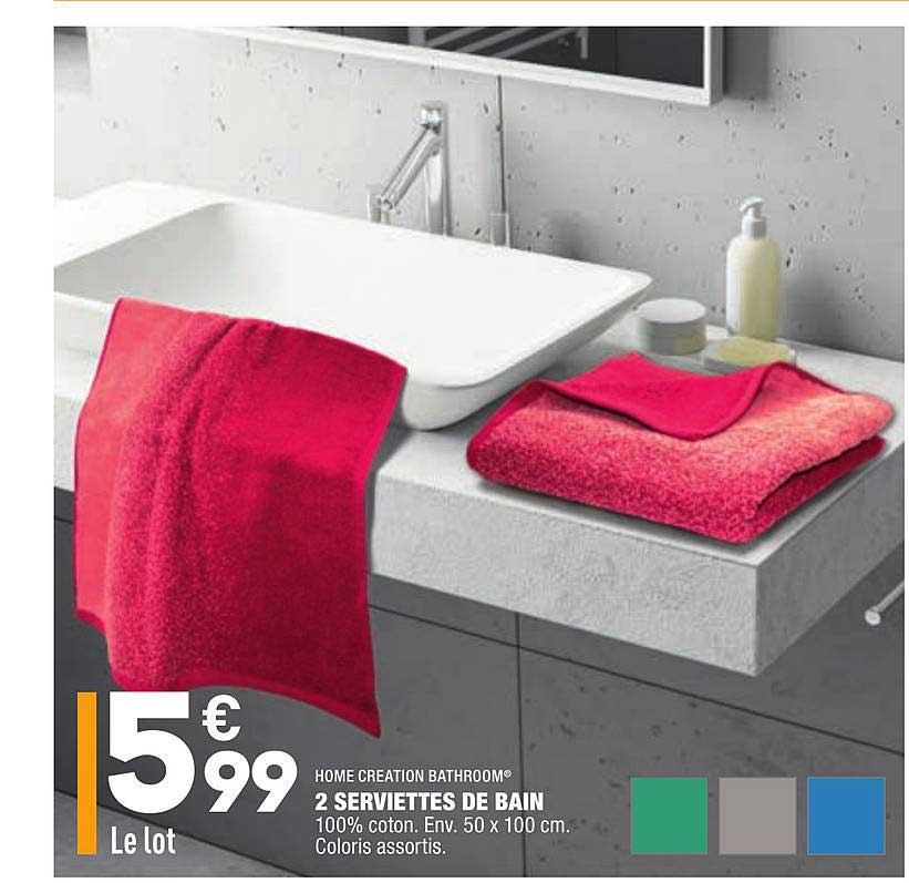 2 Serviettes De Bain Home Creation Bathroom