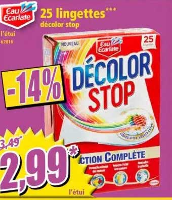 25 lingettes décolor stop eau écarlate
