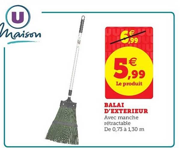 balai d'exterieur avec manche rétractable