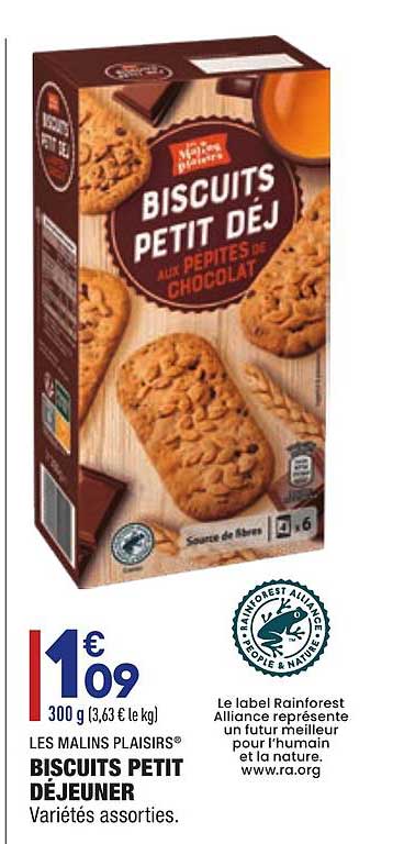 biscuits petit déjeuner les malins plaisirs