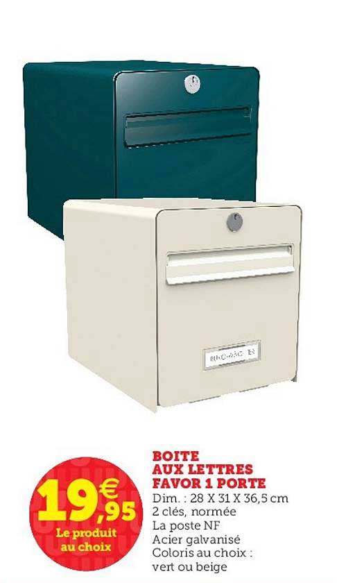 boite aux lettres favor 1 porte