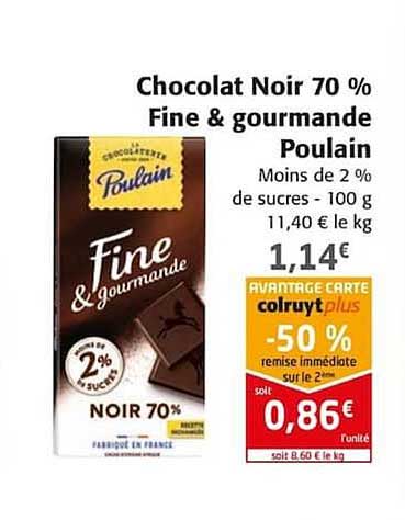 Chocolat Noir 70% Fine & Gourmande Poulain