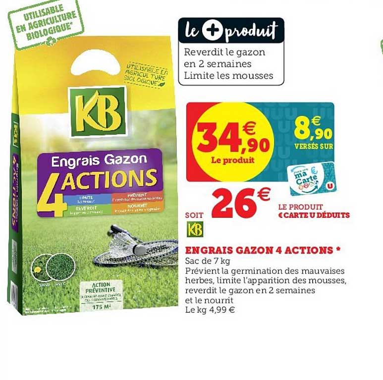 engrais gazon 4 actions kb