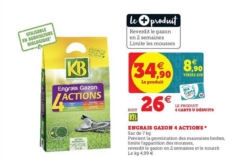 engrais gazon 4 actions