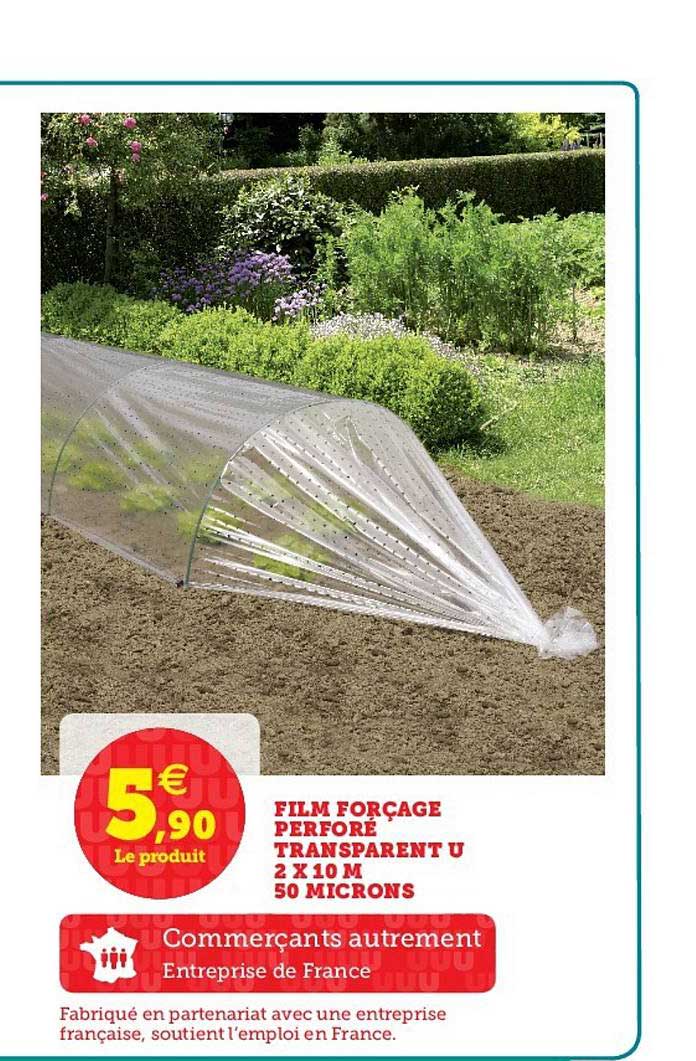 film forçage perforé transparent u 2 x 10 m 50 microns