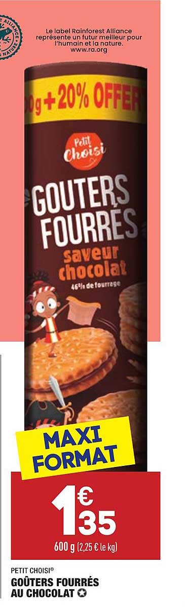 goûters fourrés au chocolat petit choisi