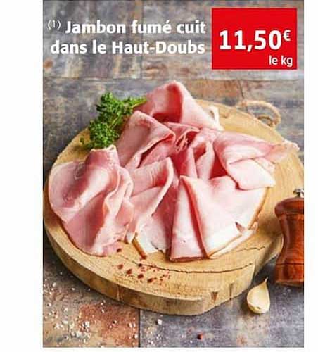 jambon fumé cuit dans le haut doubs