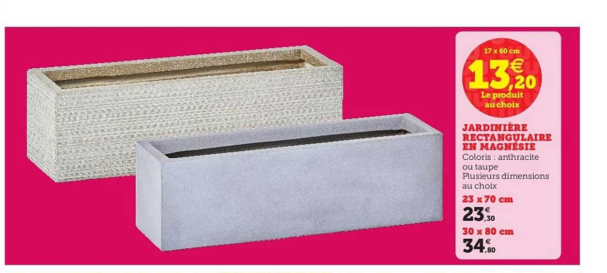 jardinière rectangulaire en magnésie